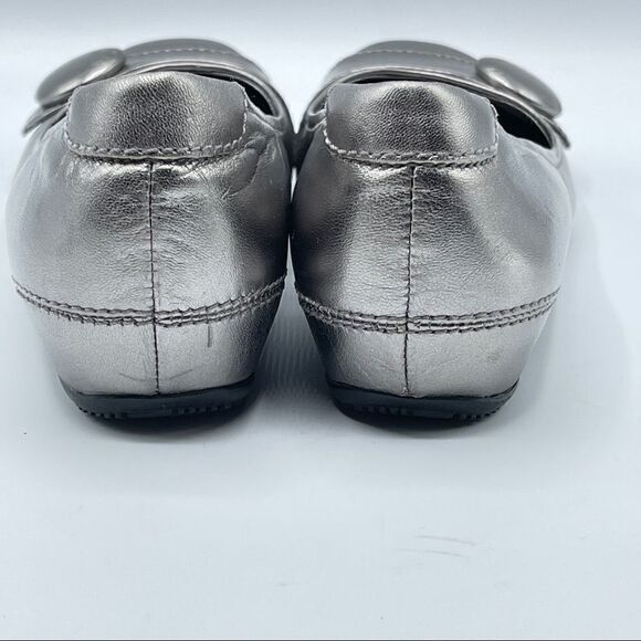 Ecco silver button ballet flats - Picture 4 of 8